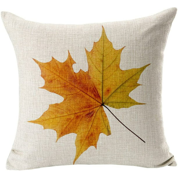 Gold Leaves Luxury Soft Cushion Cover Pillow Case Maple Leaf Sofa Home Decor 17/"